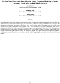 Cover page: Do You Need More than Two Subjects: Using Cognitive Modeling to MakeAccurate Predictions for Individual Subjects
