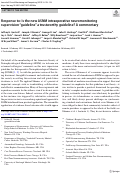 Cover page: Response to: Is the new ASNM intraoperative neuromonitoring supervision “guideline” a trustworthy guideline? A commentary