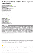 Cover page: Stable geographically weighted Poisson regression for count data