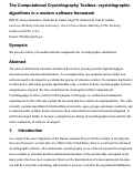 Cover page: The computational crystallography toolbox: Crystallographic algorithms in a modern software framework