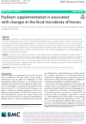 Cover page: Psyllium supplementation is associated with changes in the fecal microbiota of horses