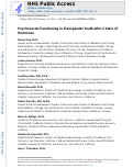 Cover page: Psychosocial Functioning in Transgender Youth after 2 Years of Hormones.