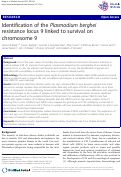 Cover page: Identification of the Plasmodium berghei resistance locus 9 linked to survival on chromosome 9