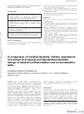 Cover page: A comparison of medical students' written expressions of emotion and coping and standardized patients' ratings of student professionalism and communication skills.