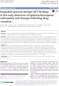 Cover page: Expanded spectral domain-OCT findings in the early detection of hydroxychloroquine retinopathy and changes following drug cessation