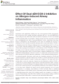 Cover page: Effect Of Dual sEH/COX-2 Inhibition on Allergen-Induced Airway Inflammation