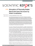 Cover page: Disruption of Thermally-Stable Nanoscale Grain Structures by Strain Localization