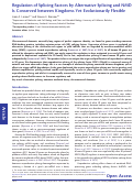 Cover page: Regulation of Splicing Factors by Alternative Splicing and NMD Is Conserved between Kingdoms Yet Evolutionarily Flexible