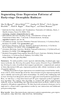 Cover page: Segmenting Gene Expression Patterns of Early-stage Drosophila Embryos: