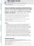 Cover page: Pulmonary health effects of wintertime particulate matter from California and China following repeated exposure and cessation