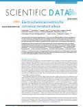 Cover page: Electrochemical metrics for corrosion resistant alloys