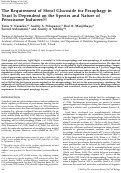 Cover page: The requirement of sterol glucoside for pexophagy in yeast is dependent on the species and nature of peroxisome inducer