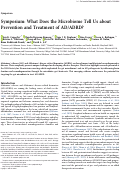 Cover page: Symposium: What Does the Microbiome Tell Us about Prevention and Treatment of AD/ADRD?