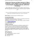 Cover page: Meta-analysis of Effect of Modest (≥10%) Weight Loss in Management of Overweight and Obese Patients With Atrial Fibrillation.