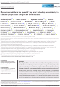 Cover page: Recommendations for quantifying and reducing uncertainty in climate projections of species distributions.