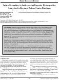 Cover page: Injury Secondary to Antiretroviral Agents:  A Retrospective Analysis of a Regional Poison Center Database