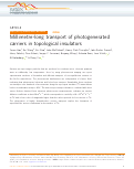 Cover page: Millimetre-long transport of photogenerated carriers in topological insulators