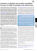 Cover page: Evaluation of individual and ensemble probabilistic forecasts of COVID-19 mortality in the United States