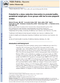 Cover page: Potential for a Stress Reduction Intervention to Promote Healthy Gestational Weight Gain: Focus Groups with Low-Income Pregnant Women