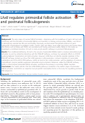 Cover page: Lhx8 regulates primordial follicle activation and postnatal folliculogenesis