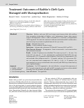 Cover page: Treatment Outcomes of Rathkes Cleft Cysts Managed with Marsupialization.