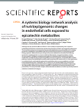 Cover page: A systems biology network analysis of nutri(epi)genomic changes in endothelial cells exposed to epicatechin metabolites