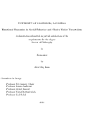 Cover page: Emotional Dynamics in Social Behavior and Choice Under Uncertainty /