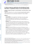 Cover page: Is it time to measure complications from the National Trauma Data Bank? A longitudinal analysis of recent reporting trends