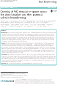 Cover page: Diversity of ABC transporter genes across the plant kingdom and their potential utility in biotechnology