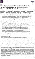 Cover page: Phenotype-Genotype Association Analysis of ACTH-Secreting Pituitary Adenoma and Its Molecular Link to Patient Osteoporosis