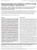 Cover page: Broad-host-range vector system for synthetic biology and biotechnology in cyanobacteria