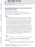 Cover page: Adverse childhood experiences in a low-income black cohort: The importance of context