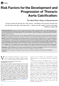 Cover page: Risk Factors for the Development and Progression of Thoracic Aorta Calcification: The Multi-Ethnic Study of Atherosclerosis