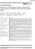 Cover page: Inpatient Use of Metformin and Acarbose Is Associated with Reduced Mortality of COVID-19 Patients with Type 2 Diabetes Mellitus