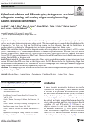 Cover page: Higher levels of stress and different coping strategies are associated with greater morning and evening fatigue severity in oncology patients receiving chemotherapy