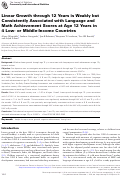 Cover page: Linear Growth through 12 Years is Weakly but Consistently Associated with Language and Math Achievement Scores at Age 12 Years in 4 Low- or Middle-Income Countries
