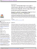 Cover page: Human T-cell lymphotropic virus type 1 transmission dynamics in rural villages in the democratic republic of the congo with high nonhuman primate exposure