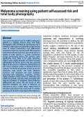 Cover page: Melanoma screening using patient self-assessed risk and total body photography