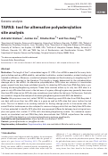 Cover page: TAPAS: tool for alternative polyadenylation site analysis