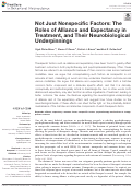 Cover page: Not Just Nonspecific Factors: The Roles of Alliance and Expectancy in Treatment, and Their Neurobiological Underpinnings.