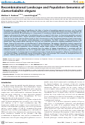 Cover page: Recombinational Landscape and Population Genomics of Caenorhabditis elegans