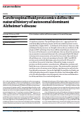 Cover page: Cerebrospinal fluid proteomics define the natural history of autosomal dominant Alzheimer’s disease