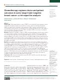 Cover page: Chemotherapy regimen choice and patient outcomes in early-stage triple-negative breast cancer: a retrospective analysis