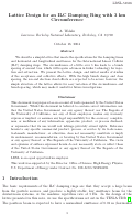 Cover page: Lattice design for an ILC damping ring with 3 km circumference