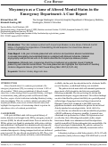 Cover page: Moyamoya as a Cause of Altered Mental Status in the Emergency Department: A Case Report