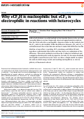 Cover page: Why •CF2H is nucleophilic but •CF3 is electrophilic in reactions with heterocycles.