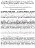 Cover page: An optical-frequency synthesizer using integrated photonics