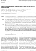 Cover page: Health-Related Quality-of-Life Findings for the Prostate Cancer Prevention Trial