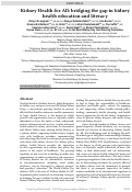 Cover page: Kidney Health for All: bridging the gap in kidney health education and literacy.