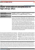 Cover page: Elastic strain-induced amorphization in high-entropy alloys.